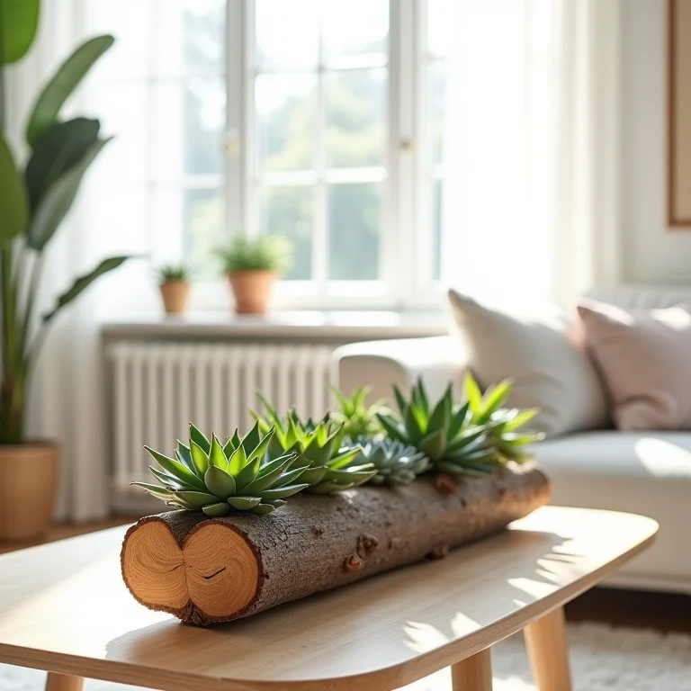 Inspirações de ambientes decorados com troncos e suculentas