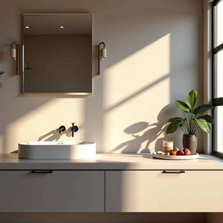 Instalação de cuba de sobrepor em banheiro residencial.