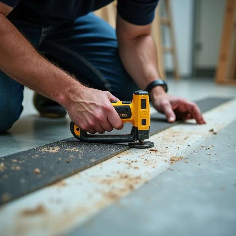 Instalação de piso de cozinha industrial