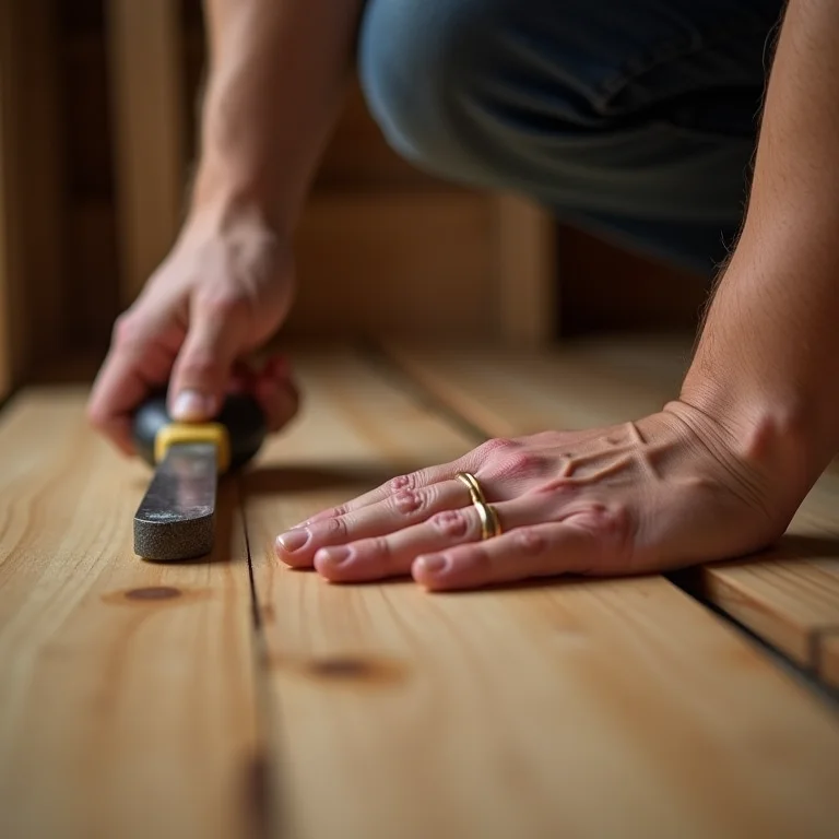 Instalação de piso de madeira em closet