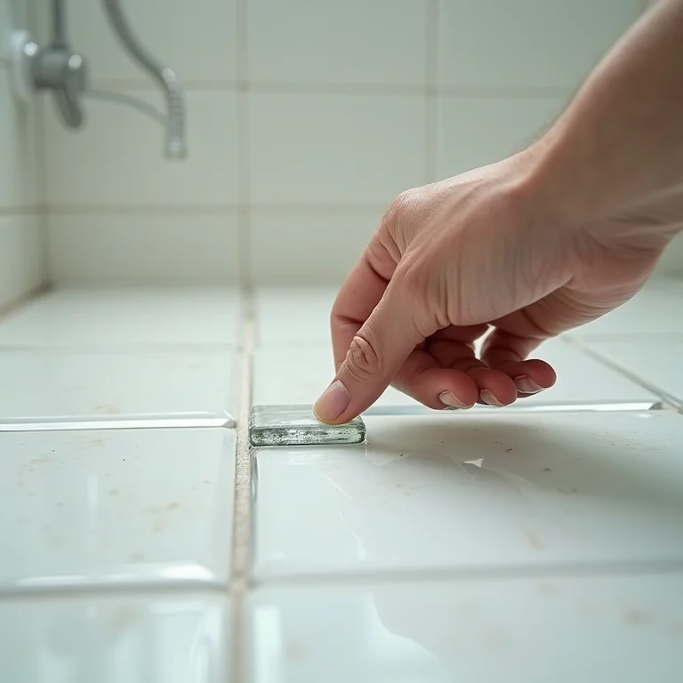 Instalação de piso de pastilhas de vidro