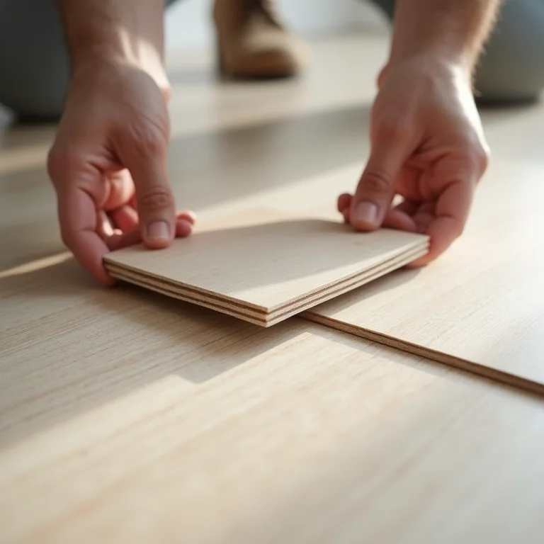 Instalando piso vinílico click: encaixe perfeito.