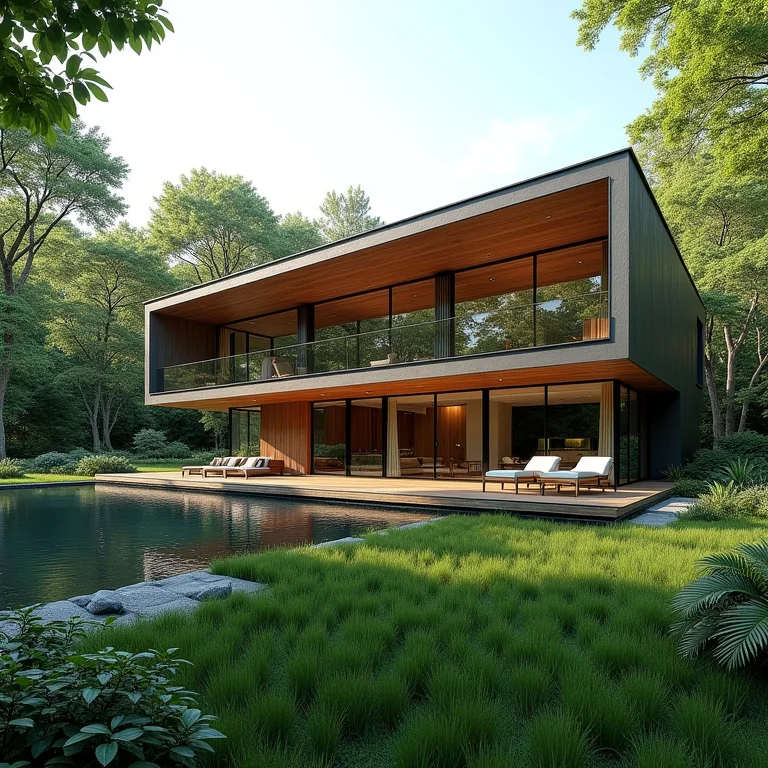 Integração com a natureza na decoração moderna em casas.