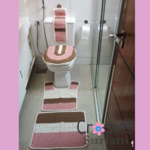 Kit Banheiro com Detalhes em Crochê: Aconchego Artesanal - ideia