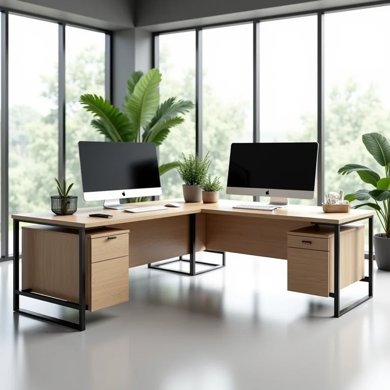 L-shaped office desk
