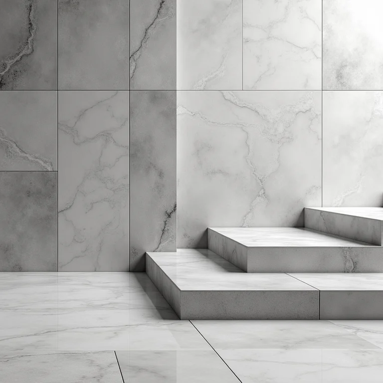 Ladrilhos hidráulicos monocromáticos em tons de cinza