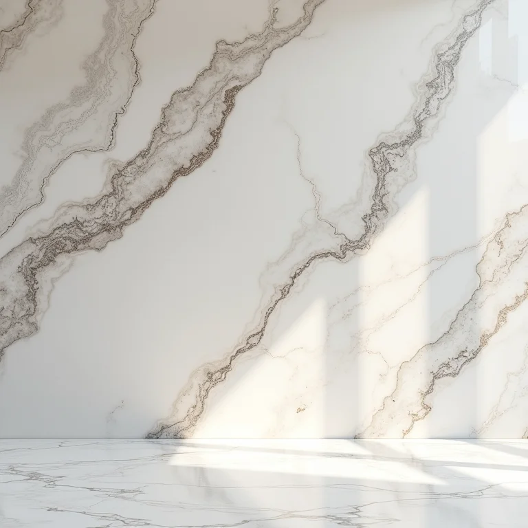 Lajes de granito e mármore polido em tons claros e escuros