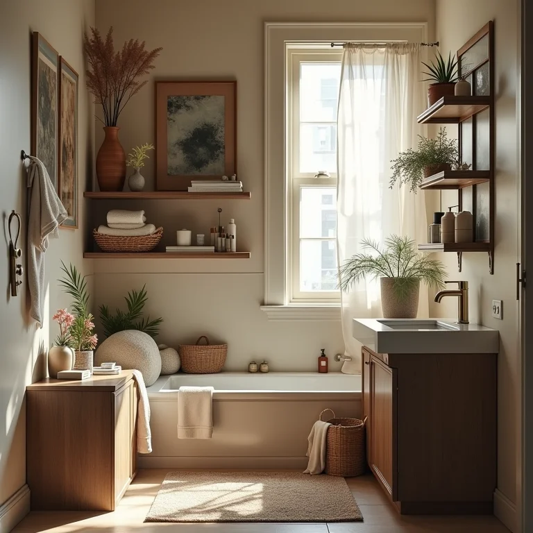 Lavabo pequeno com excesso de decoração