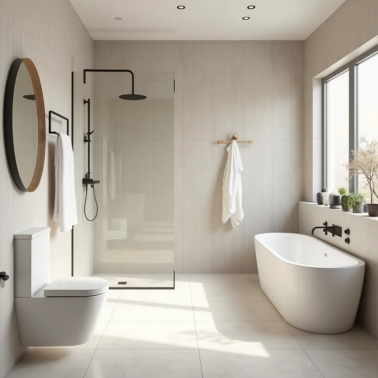 Layout de banheiro bem planejado com foco na funcionalidade