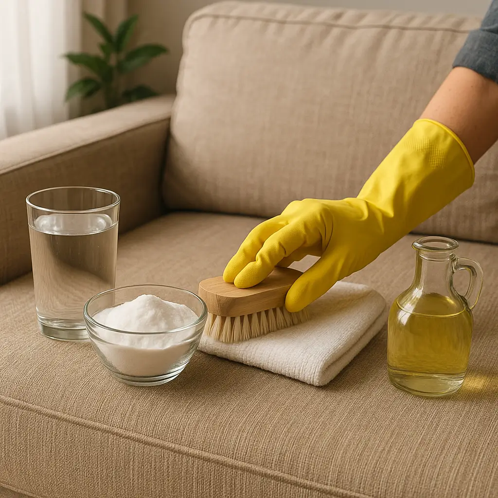 Sofá Revitalizado com Bicarbonato e Óleos Essenciais: Aromaterapia na Limpeza - ideia