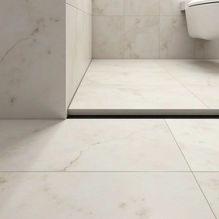 Linear Shower Drain in Modern Bathroom