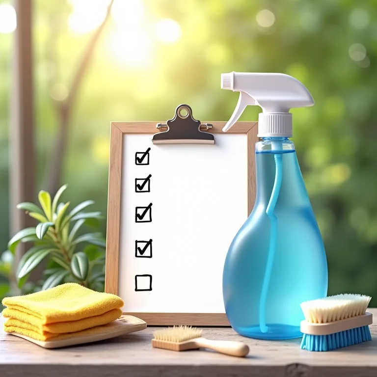 Lista de verificação e produtos para manutenção preventiva de painéis solares.