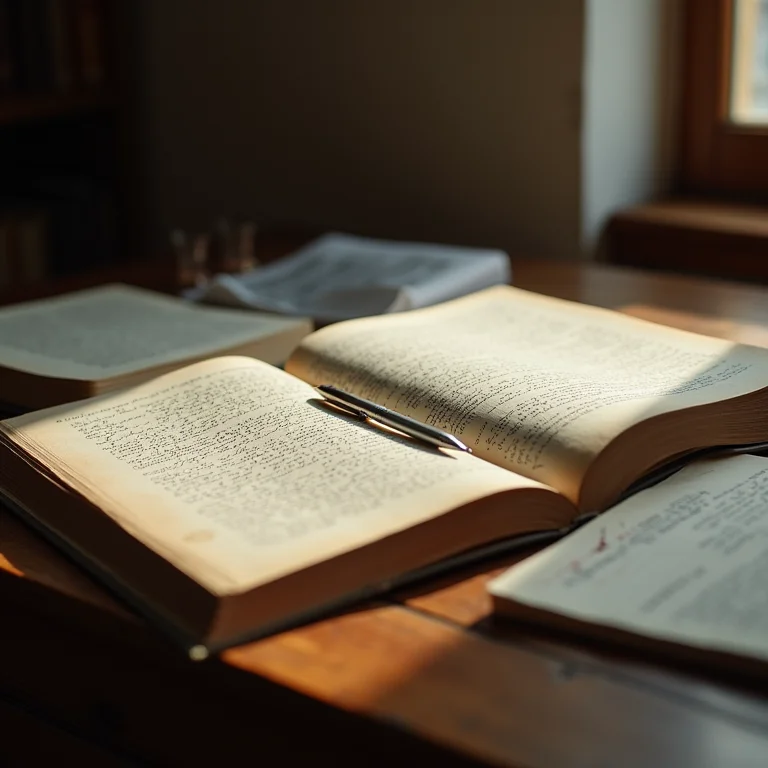 Livro aberto com anotações e destaques