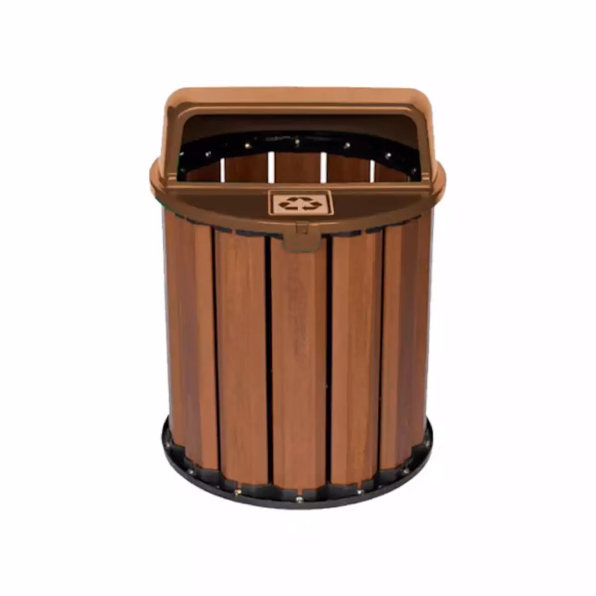 Lixeira de Plástico Texturizado que Imita Madeira: Elegância Rústica - detalhe