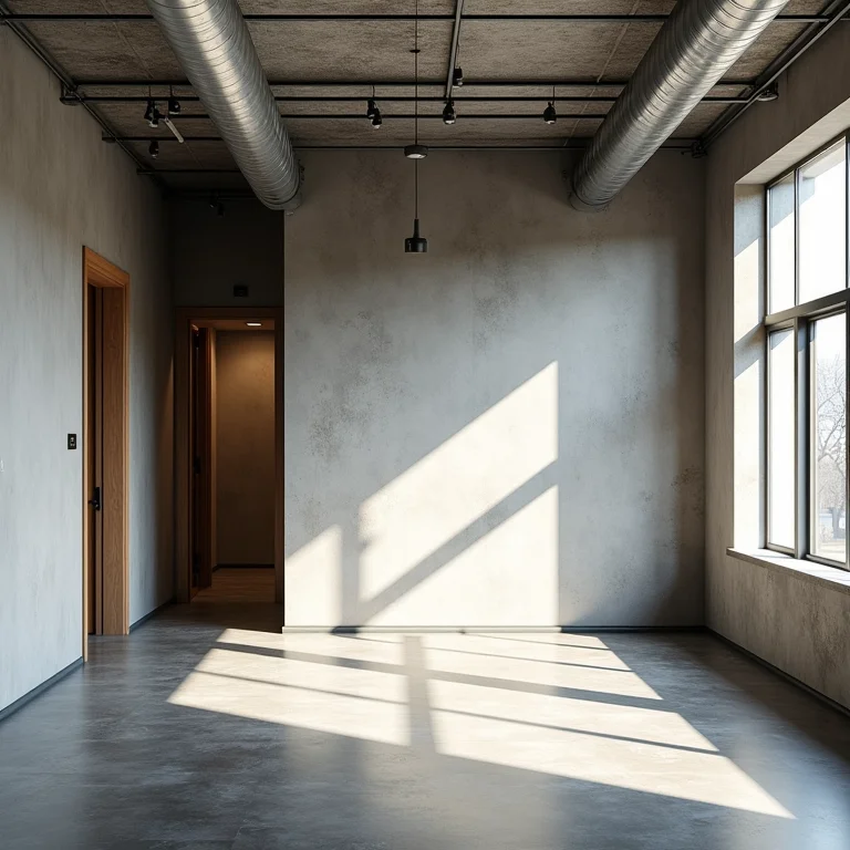 Loft com teto de metal e design industrial