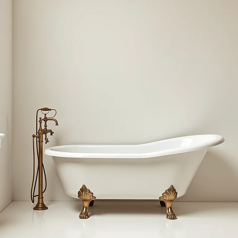 Louças e metais vintage para banheiro de fazenda moderno