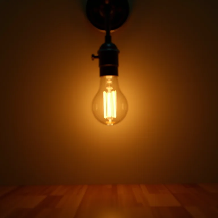 Luminária de grampo com lâmpada incandescente.