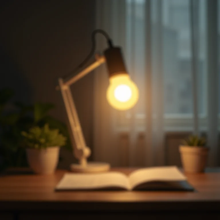 Luminária de grampo com lâmpada LED.