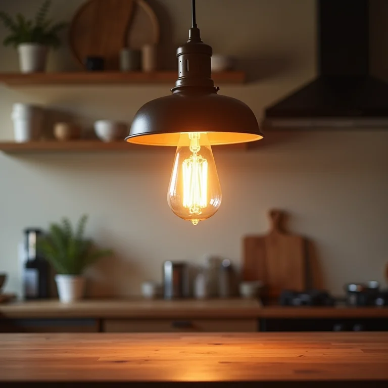 Luminária pendente retrô com lâmpada LED eficiente