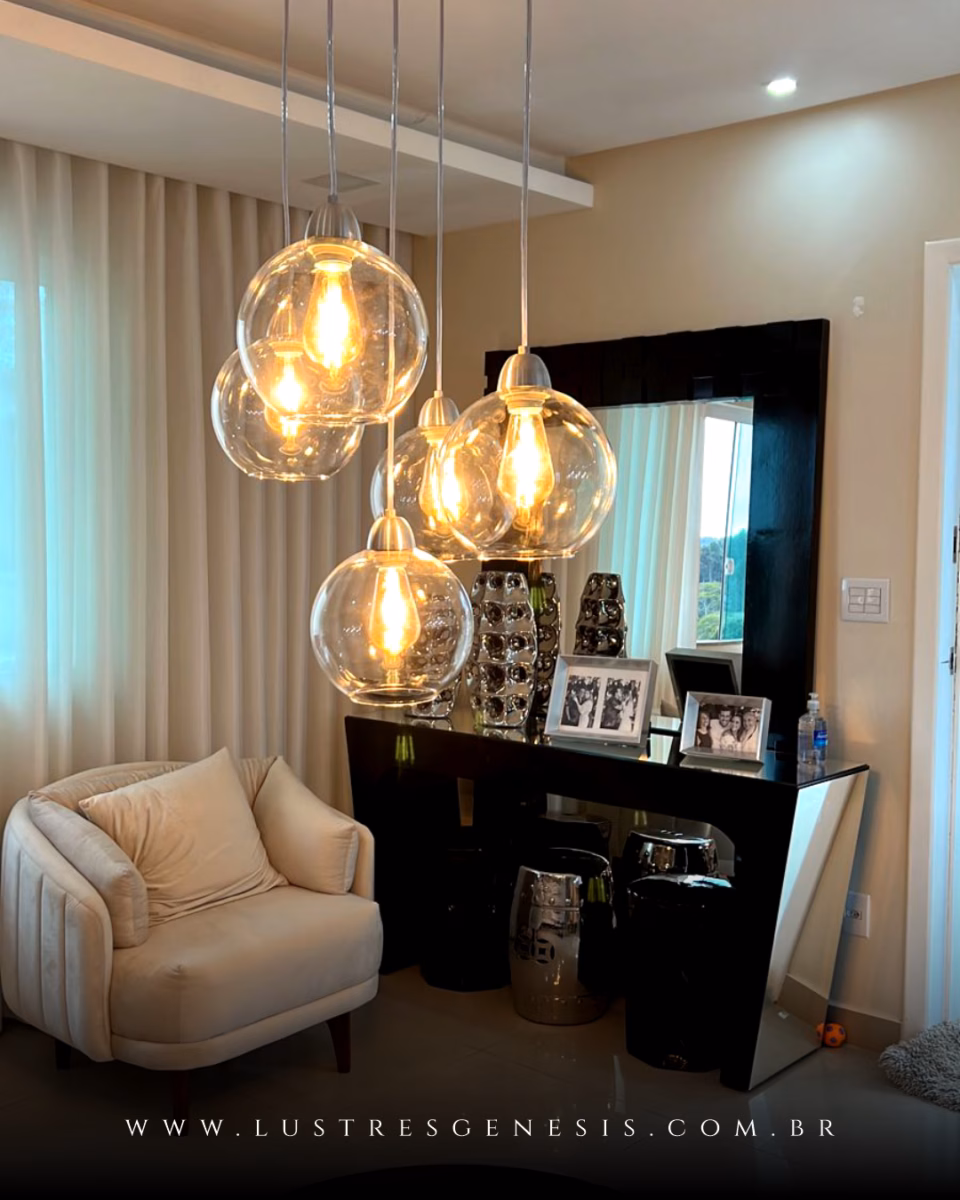 Lustres de Cristal Repaginados com Toque Moderno - detalhe