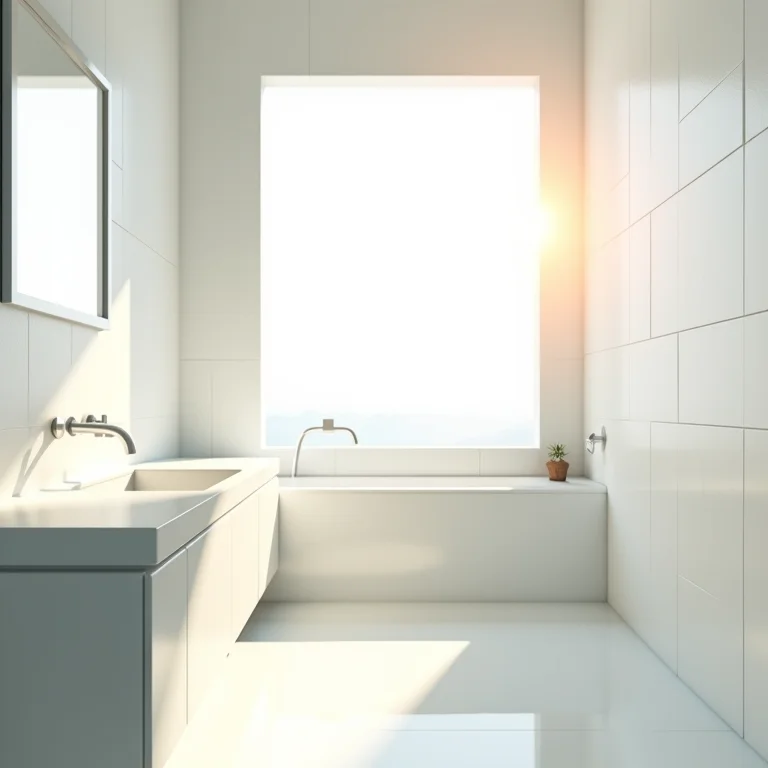 Luz natural em banheiro pequeno