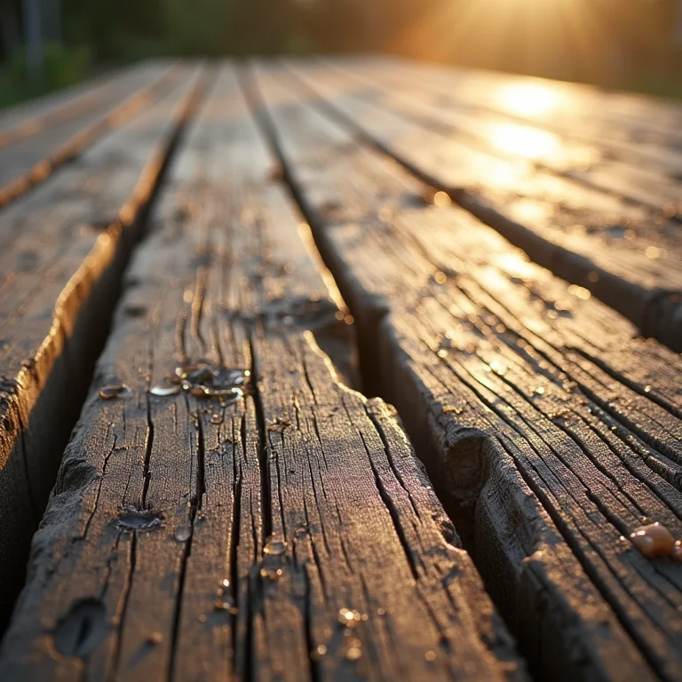 Madeira danificada pelo sol e chuva