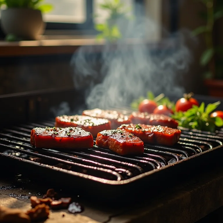 Manutenção e limpeza da churrasqueira na varanda.