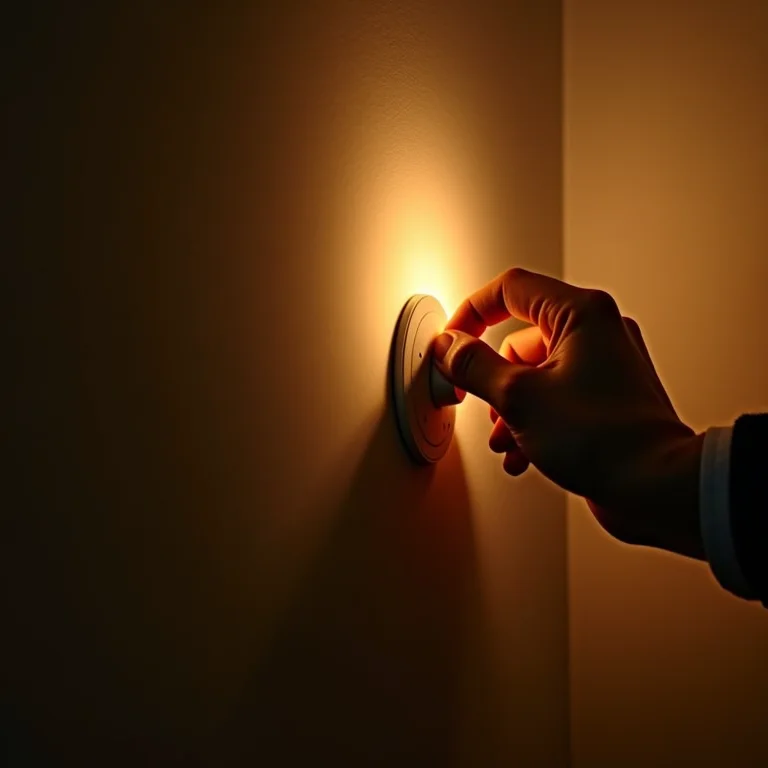 Mão ajustando um dimmer para controlar a intensidade da luz