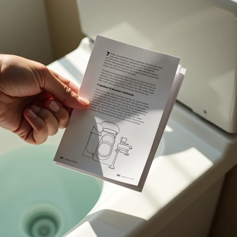 Mão seguindo manual de instruções para instalar ducha higiênica