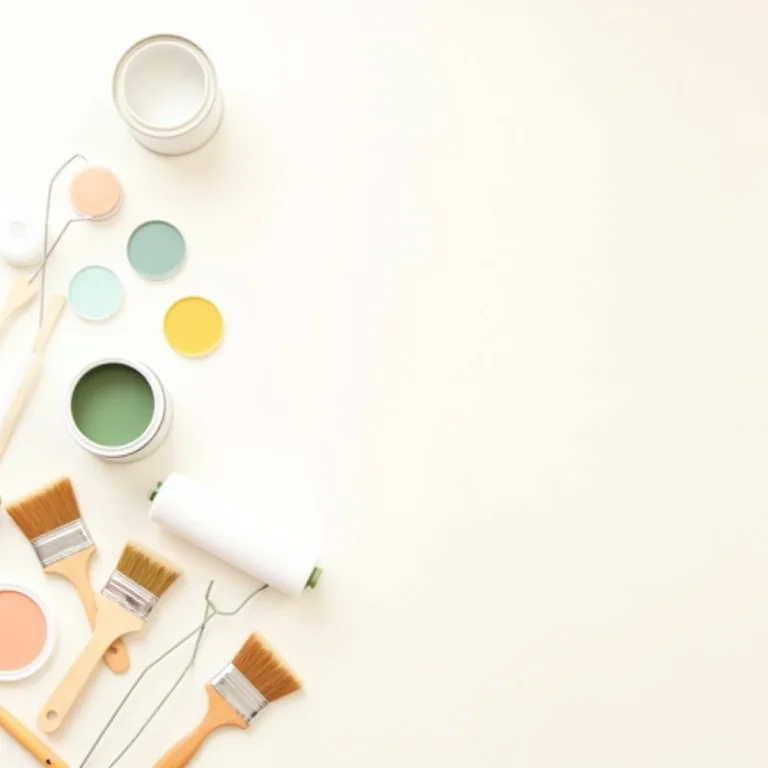 Materiais de pintura para azulejo dispostos artisticamente.