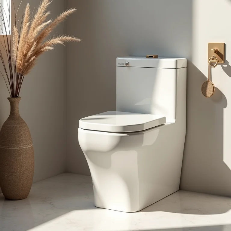 Materiais e acabamentos de bacias sanitárias com caixa acoplada.