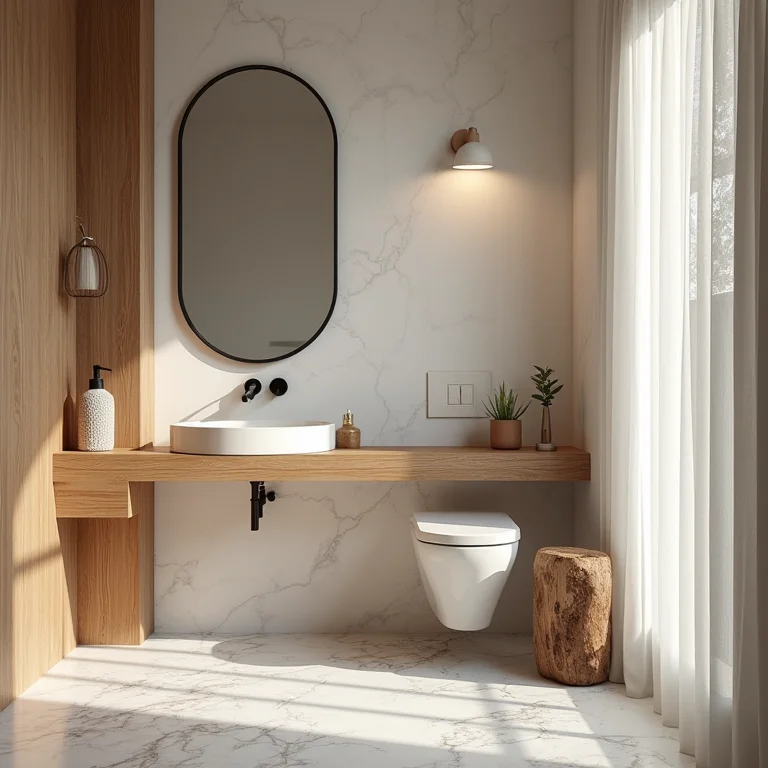 Materiais e estilos para banheiros pequenos