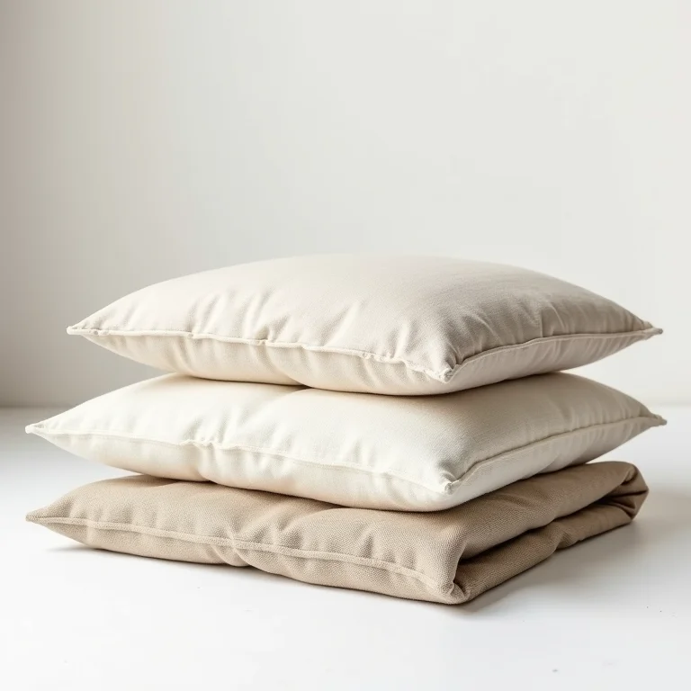 Materiais naturais usados em futons: algodão, linho e lã