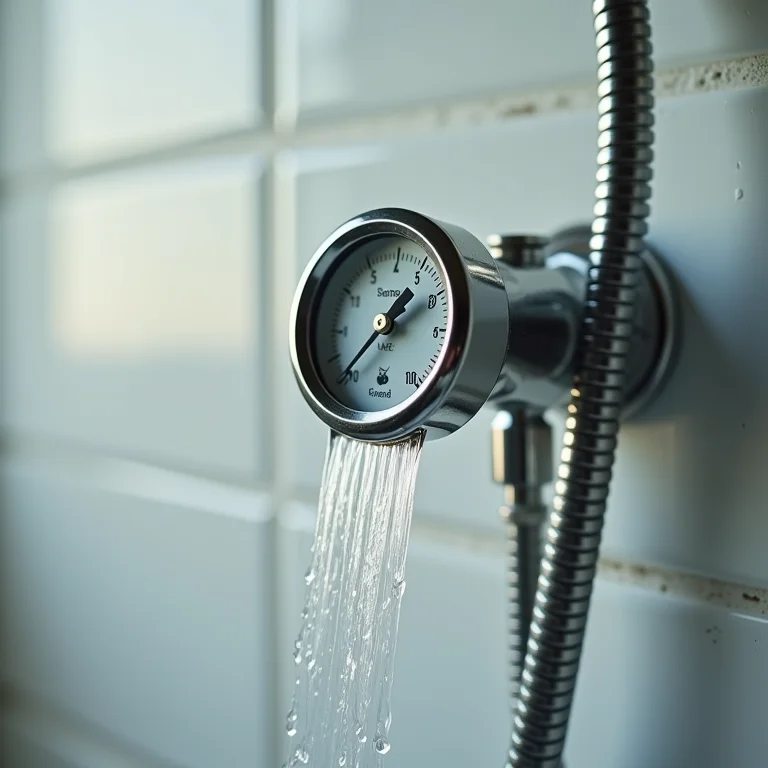 Medição da pressão da água em chuveiro higiênico