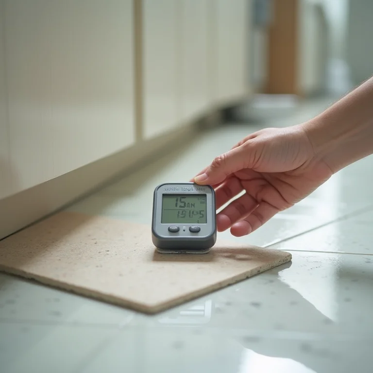 Medição do coeficiente de atrito em piso de cozinha
