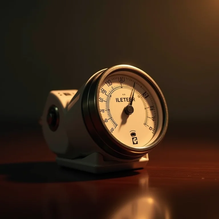 Medidor de luz indicando baixa luminosidade.