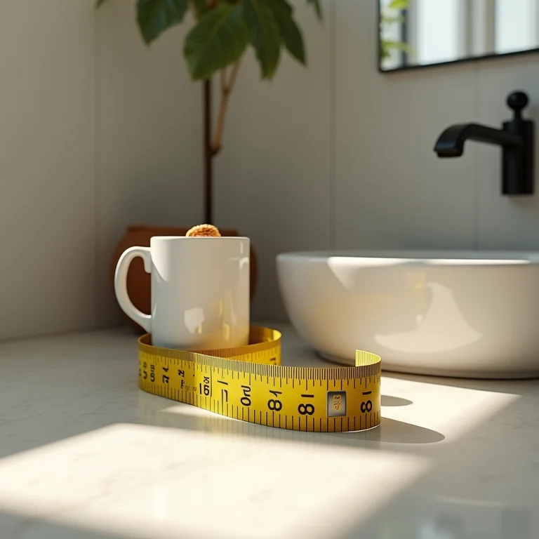 Medindo o tamanho ideal da cuba para banheiro.