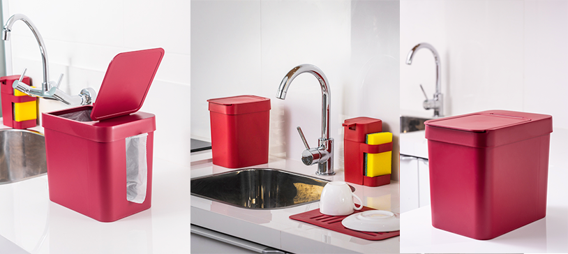 Lixeira Colorida que Combina com Seus Utensílios: Alegria na Decoração - ideia