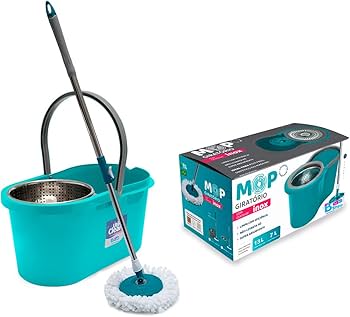 Mop Giratório com Balde Compacto: Perfeito para Apartamentos Pequenos - detalhe