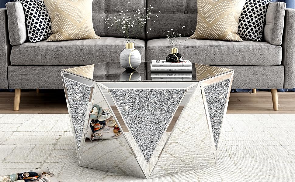 Mesa de Centro Espelhada: Glamour e Luminosidade - inspiração