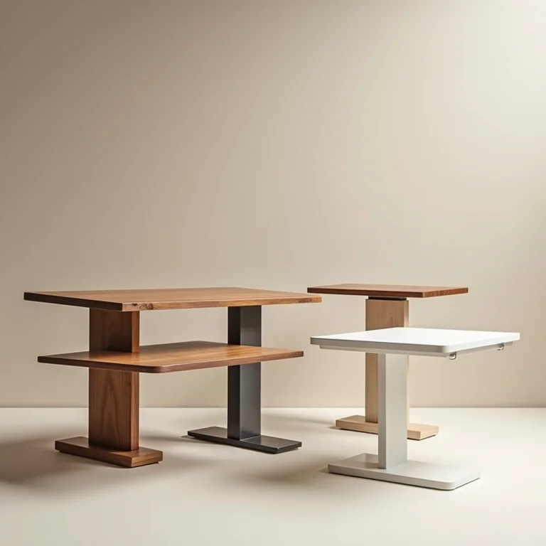 Mesas de escritório suspensas dobráveis feitas de diferentes materiais