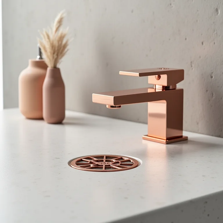 Metais rose gold para banheiro