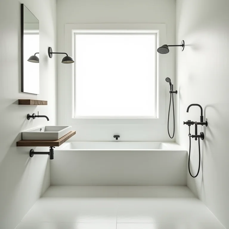 Metais sanitários desconexos em banheiro