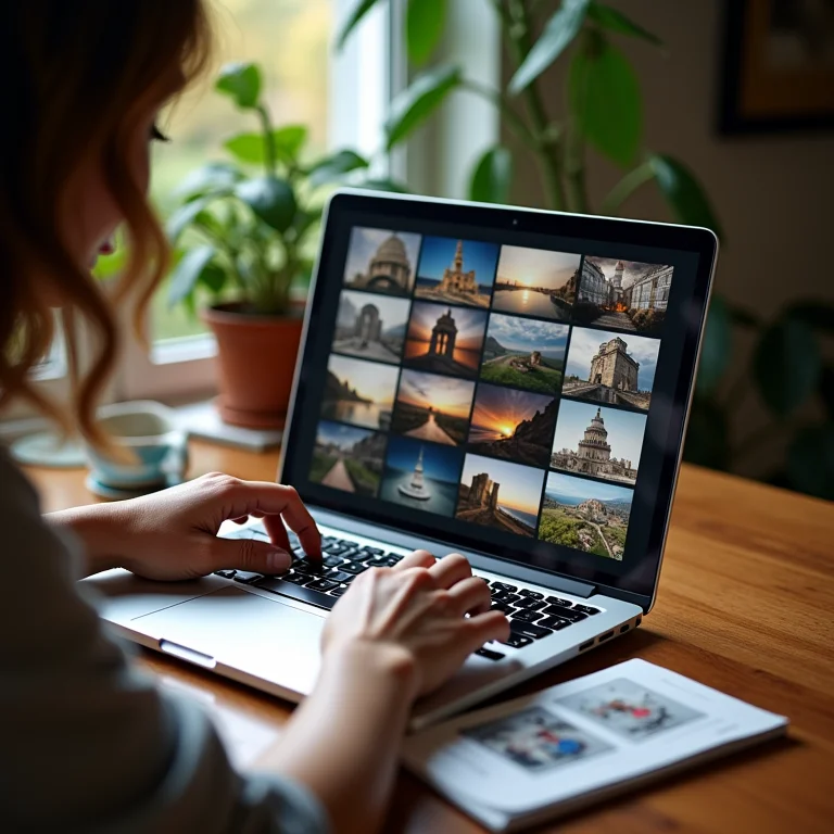 Montagem de portfólio de fotografia online