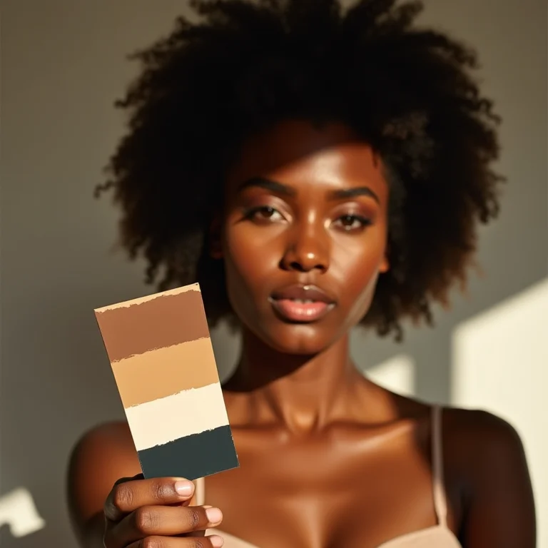 Mulher escolhendo cores para o gabinete do banheiro.