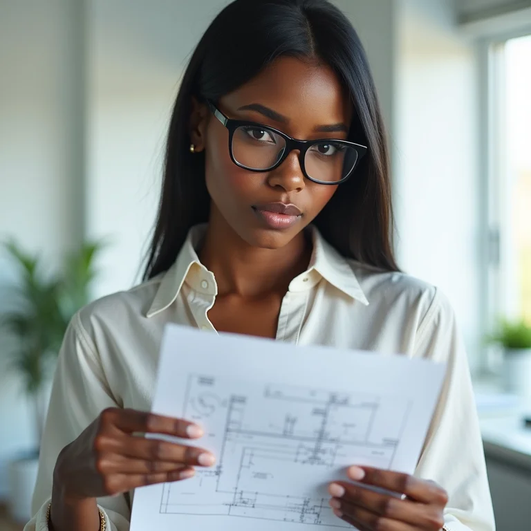 Mulher escolhendo piso ideal para cozinha industrial