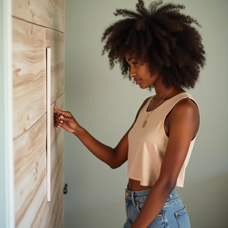 Mulher escolhendo revestimento vinílico