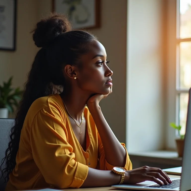 Mulher fazendo pausa para descansar os olhos