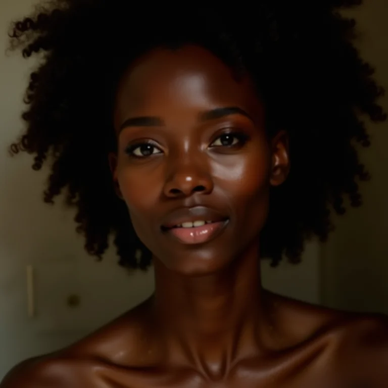 Mulher negra desintoxicando a pele em uma sauna.