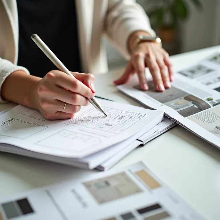 Mulher planejando a reforma do banheiro pequeno